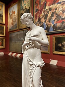Joseph de Nogent, Jeune femme à la colombe, vers 1860, marbre, vers 1860, musée des Beaux-Arts d'Orléans, inv. 94.22.1