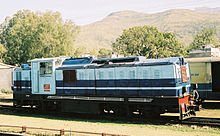 Двухцветный синий локомотив