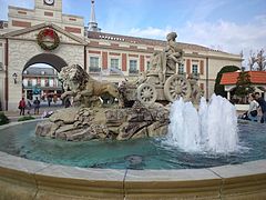 Réplica de la plaza de Cibeles en Madrid.