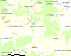 Mapa obce Raucourt-et-Flaba