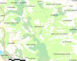 Mapa obce Saint-Benoît