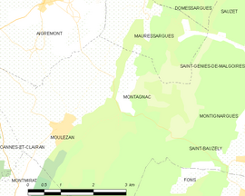 Mapa obce Montagnac