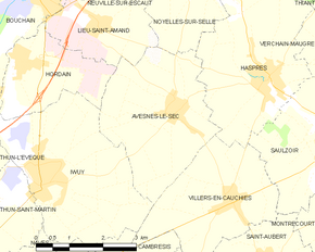 Poziția localității Avesnes-le-Sec