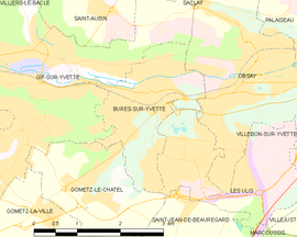 Mapa obce Bures-sur-Yvette