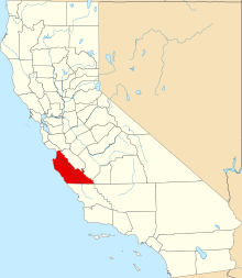 Ligging van Monterey County in Kalifornië