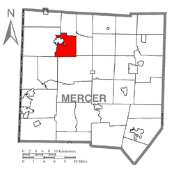 Location of Hempfield Township in Mercer County