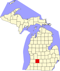 Locatie van Barry County in Michigan