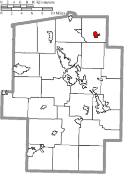 Location of Mineral City in Tuscarawas County