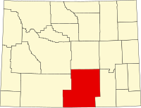 カーボン郡の位置を示したワイオミング州の地図
