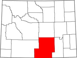 map of Wyoming highlighting Carbon County