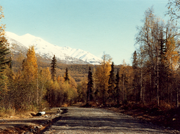 Chugiak hösten 1982. Vägen har sedan dess asfalterats.