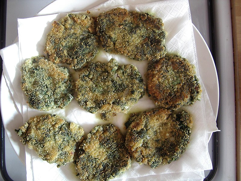 Nettle and millet fritters.