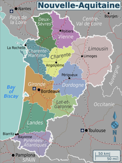 Regions of Nouvelle-Aquitaine