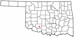 オクラホマ州内の位置の位置図
