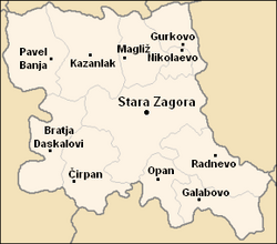 Obština Stara Zagora na mapě