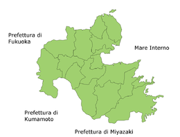Prefettura di Ōita – Mappa