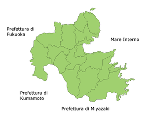 Префектураи Оита дар харита