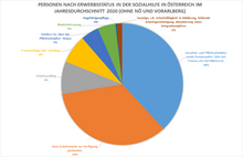 Personen nach Erwerbsstatus in der Sozialhilfe in Österreich im Jahresdurchschnitt 2020 (ohne NÖ und Vorarlberg)