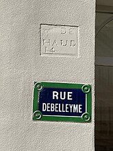 Plaque de rue mentionnant (en partie) l'ancien nom de la rue de l'Échaudé.