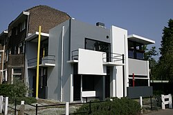 Rietveld-Schröder-talon julkisivu.