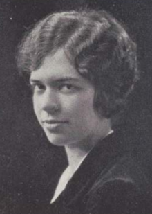 A young white woman with wavy bobbed hair