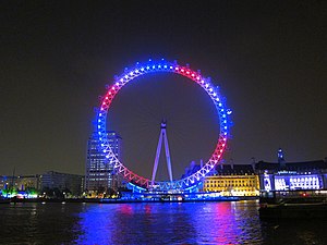 English: London Eye on Royal Wedding day