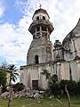 Damage on the bell tower of Saint Catherine of Alexandria Church