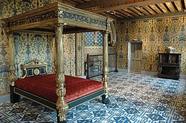 Lit de la chambre dite "de la Reine" (milieu XVIe siècle, château de Blois).