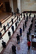 US Democratic Senators kneel and stand 8 minutes and 46 seconds