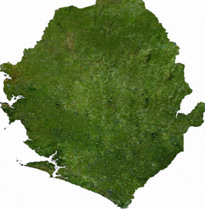 Satellite image of Sierra Leone