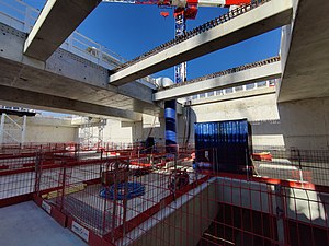 La future station d'Antonypole - Wissous Centre en travaux en octobre 2021.