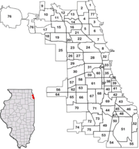 Community areas of Chicago (12th street is the border between area 32 and area 33). US-IL-Chicago-CA.png