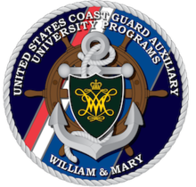 The badge of the U.S. Coast Guard Auxiliary University Programs unit at the College of William and Mary. USCGAUXCWM.png