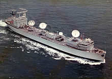 While USNS Vanguard was not strictly a spy ship, being used for space tracking, there is some overlap between her capabilities and those of a spy ship. USNS Vanguard.jpg