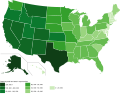 Estados dos EUA por área de terra.