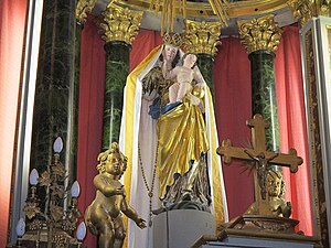 Vierge Notre-Dame du Rosaire de Bellevaux, statue prêtée par Joseph Chedal un marchand de Salzbourg en Autriche.