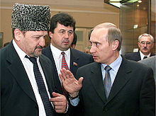 Akhmad Kadyrov, former separatist and head of the Chechen Republic, with Russian President Vladimir Putin Vladimir Putin 8 November 2000-1.jpg