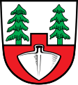 Wappen von Bernhardswald, nur die Farben Rot und Silber erinnern an das Geschlecht