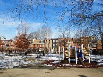 East side of Weccacoe Playground, looking north