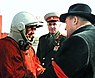 Юрій Гагірін і Сергій Корольов перед стартом «Восток-1», 12 квітня 1961