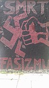 Death to fascism graffiti