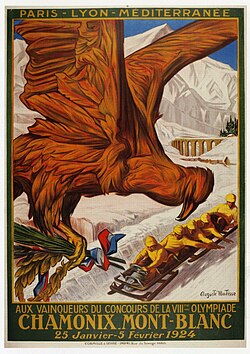 1924 Olimpiyatları kapsamında "Kış Sporları Haftası" için poster