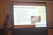 User:Astinson (WMF) presenting during learning days on GLAM partnerships