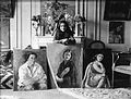 Daughter Amrita Sher-Gil with her paintings (year unknown)