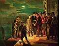 Carlo Felice Biscarra, La notte del 26 marzo 1822 Pellico e Maroncelli lasciano le carceri di San Michele, 1865