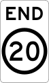(R4-12) End of 20 km/h Speed Limit