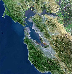 USGS Satellite photo of the San Francisco Bay ...