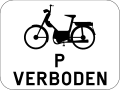 M15: Onderbord gebruikt samen met D7 als het fietspad niet mag gevolgd worden door bestuurders van speedpedelecs