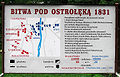 Tablica informacyjna przed Mauzoleum bitwy pod Ostrołęką