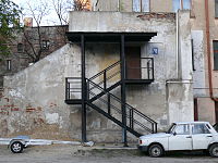 Former office and apartment of Zew Wawa Morejno, 78 Zachodnia in Łódź